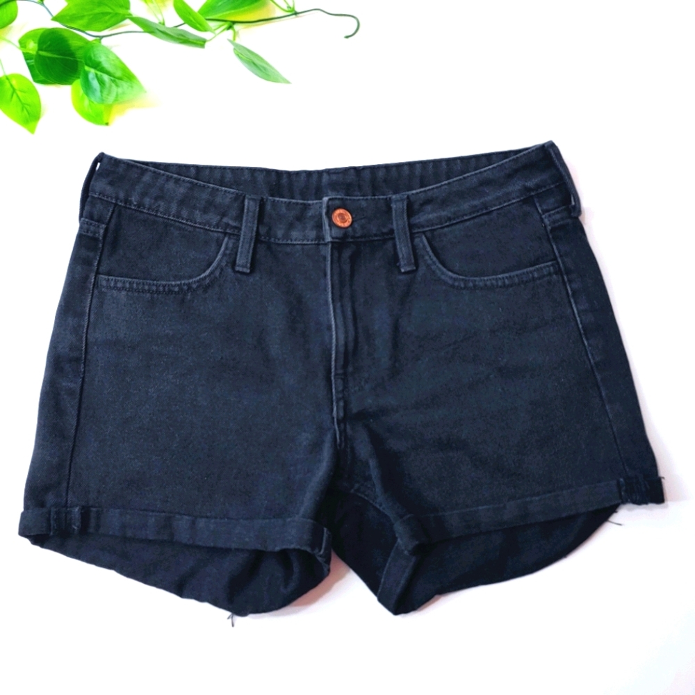 H&M Black Mid-Rise‎ Jeans Shorts SZ 4